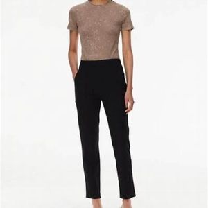 Tibi Black Riding Style Pants Ribbed Stretchy Panel Size 4